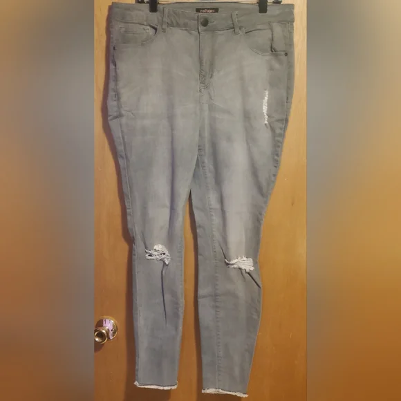 Refuge+ Dark Gray, Distressed Jeans - Picture 1 of 4